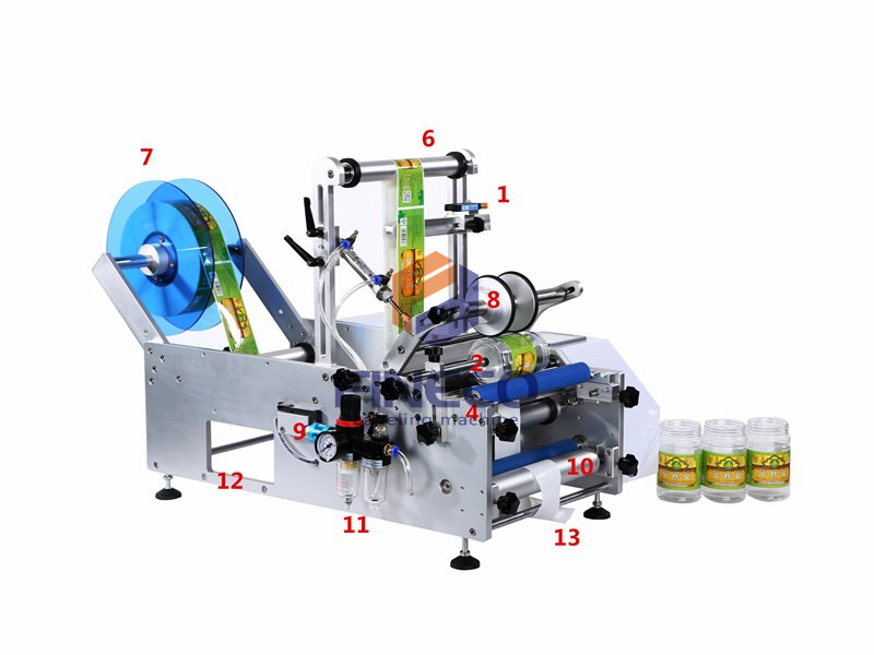 FK602 Semi Automatic Round Bottle Labeling Machine 